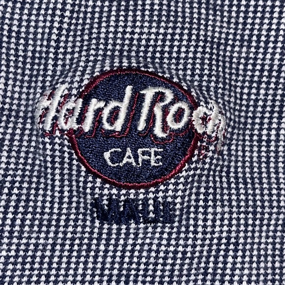 VINTAGE Hard Rock Cafe Maui Polo Shirt Adult Large Gray Blue Logo Casual Men's - Picture 2 of 3